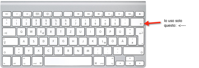 tasto canc su mac air