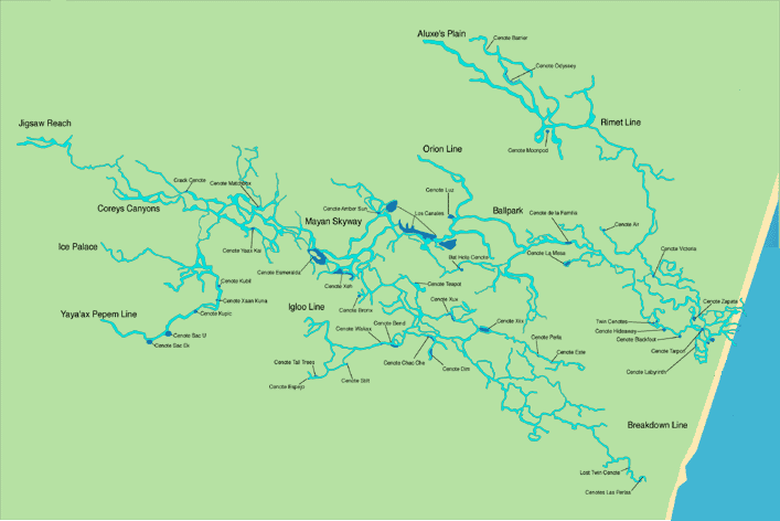 Cartina dei Cenotes